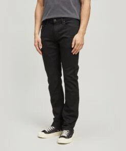 Paige Federal Slim Straight Fit Black Shadow Jeans