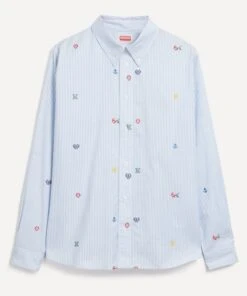 Kenzo Pixel Striped Casual Shirt