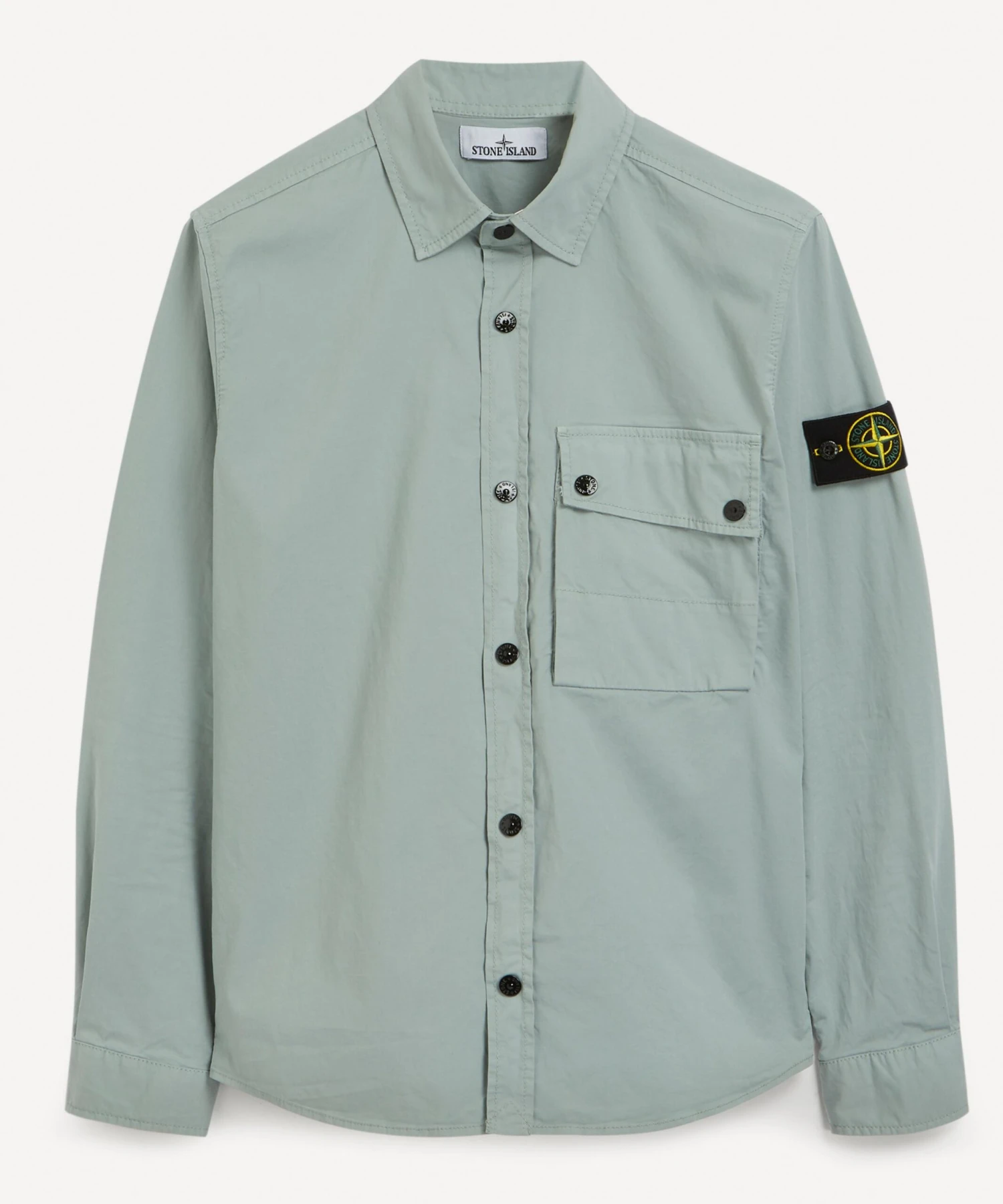 Stone Island Logo-Appliquéd Cotton Twill Overshirt