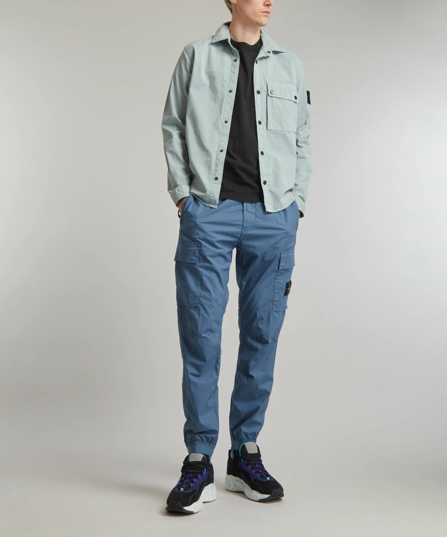 Stone Island Logo-Appliquéd Cotton Twill Overshirt - Image 2