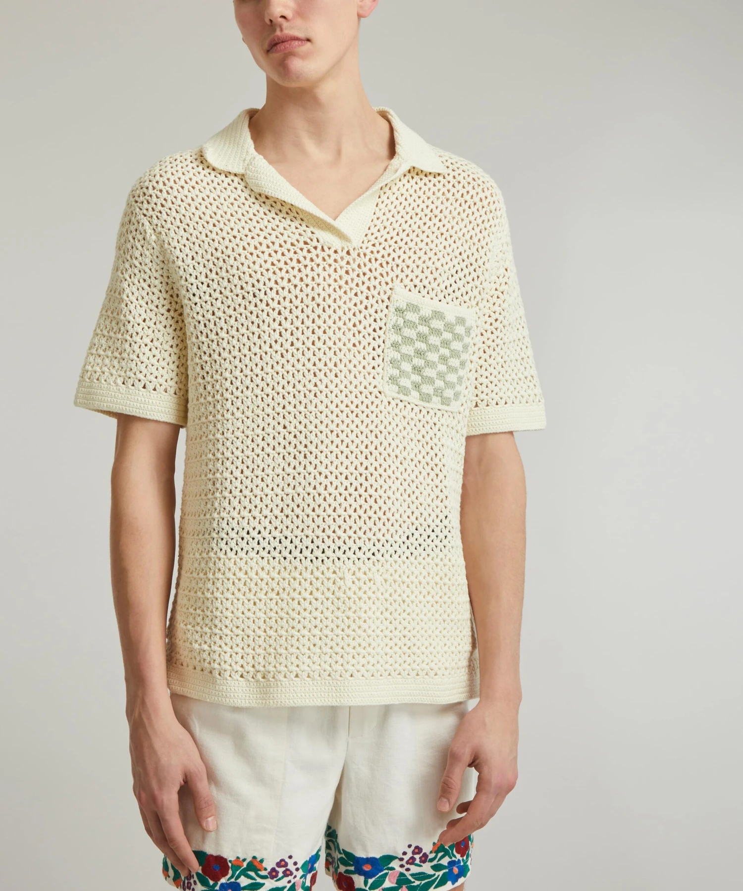 NN07 Ryan 6560 Crochet Polo Shirt - Image 3
