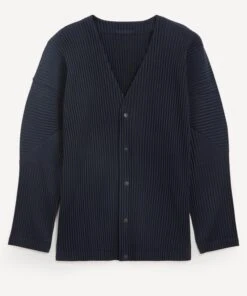 Core Pleated V-Neck Cardigan