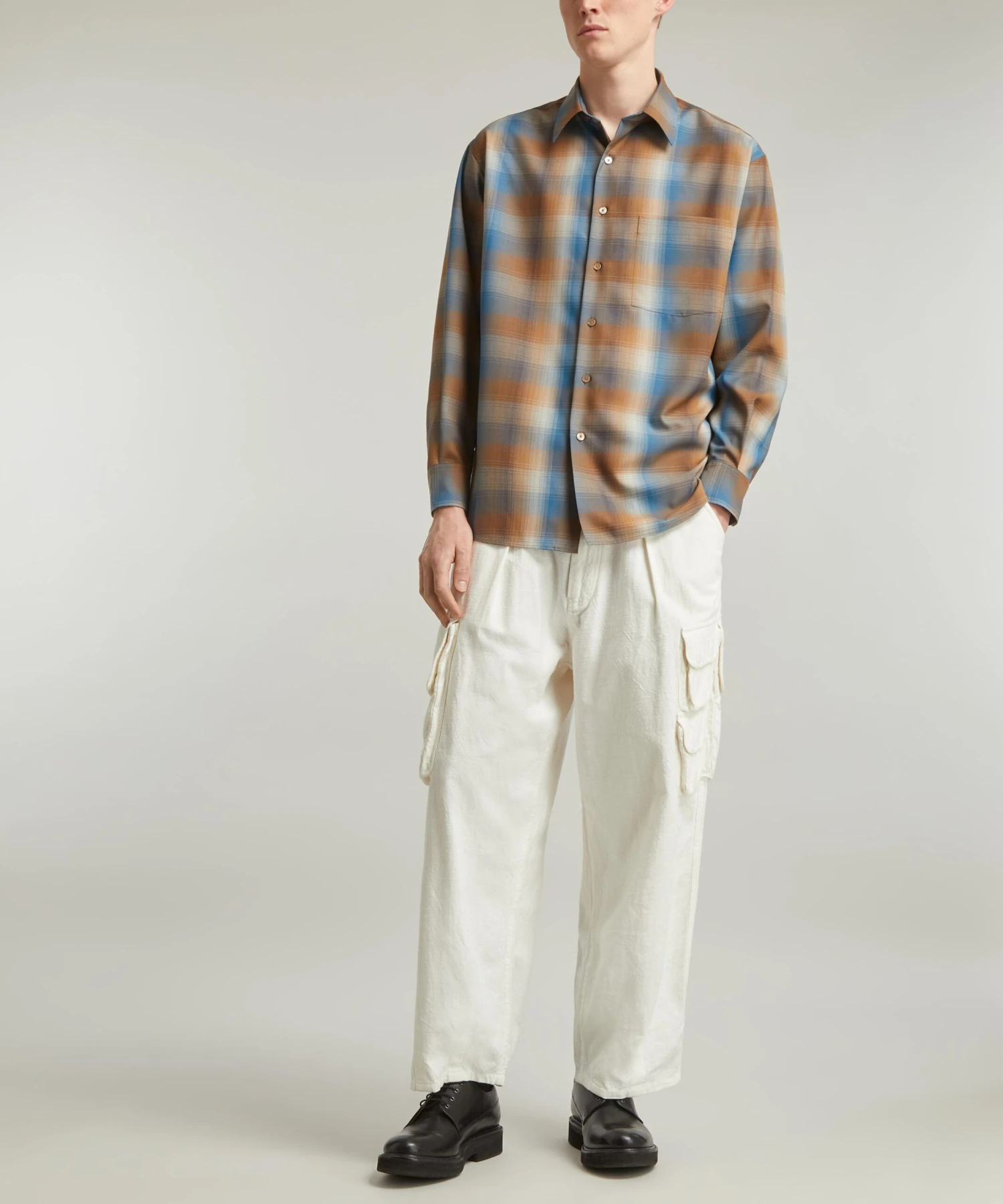 Super Light Wool Check Shirt - Image 2