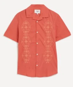 Didcot Coral Trio Embroidered Shirt