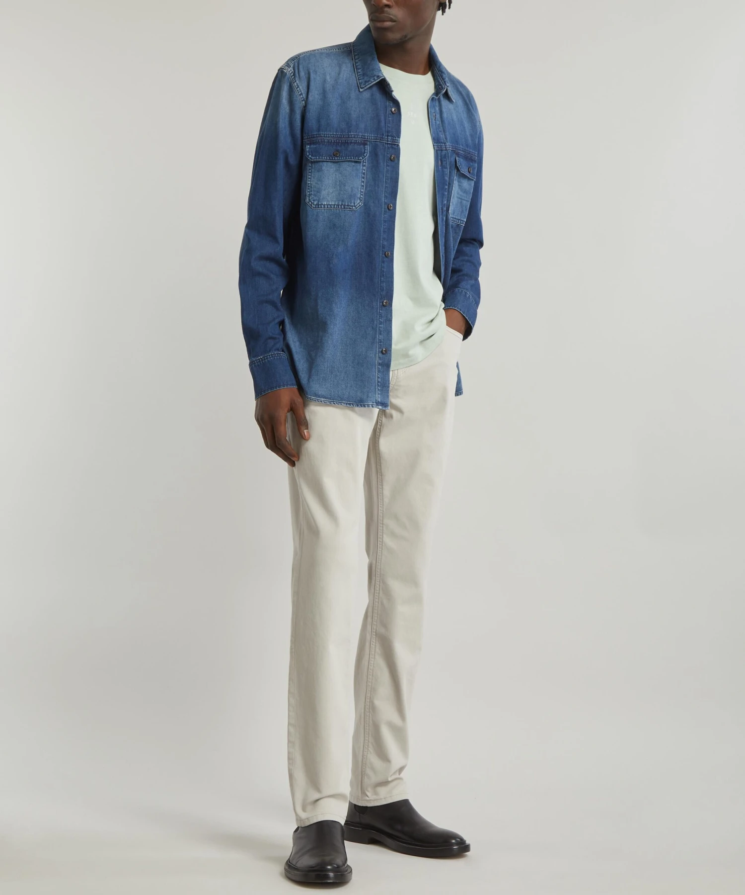 Paige Federel Slim-Fit Fresh Oyster Twill Jeans - Image 2