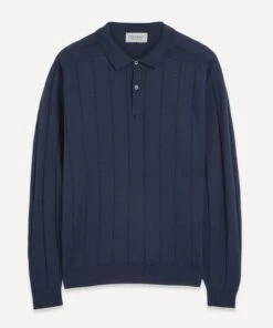 JOHN SMEDLEY Rampston Long-Sleeve Merino-Wool Polo Shirt