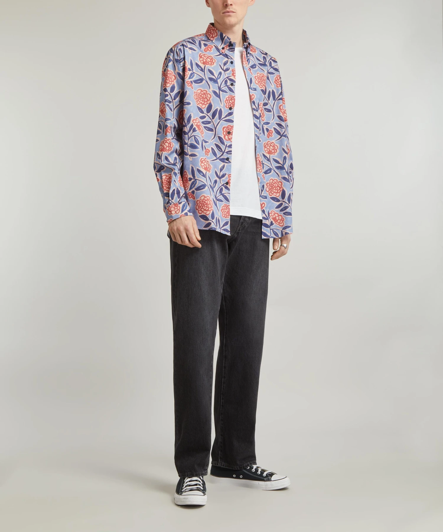 Liberty Frieze Cotton Twill Casual Button-Down Shirt