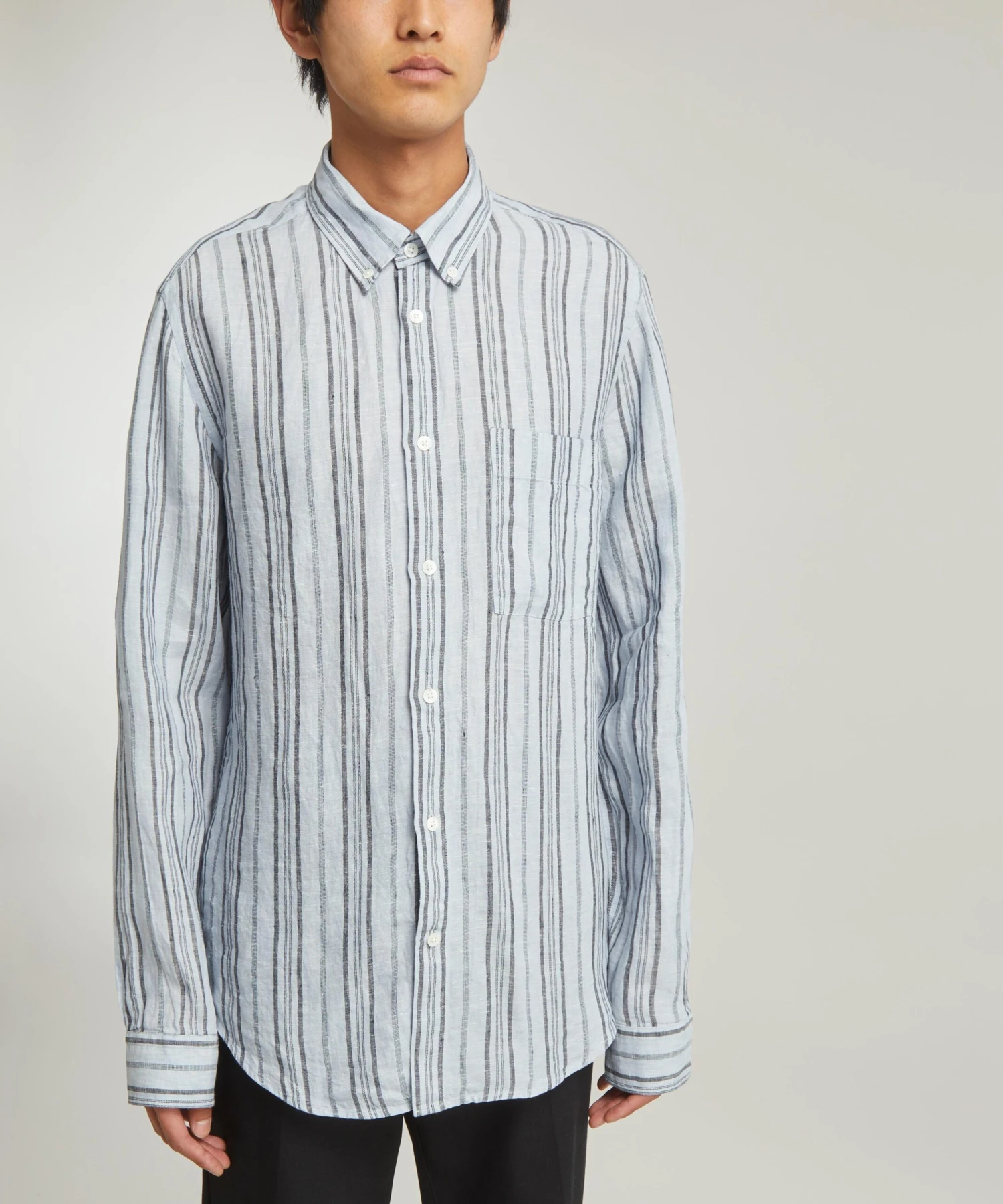 NN07 Arne 5220 Striped Linen Shirt - Image 3