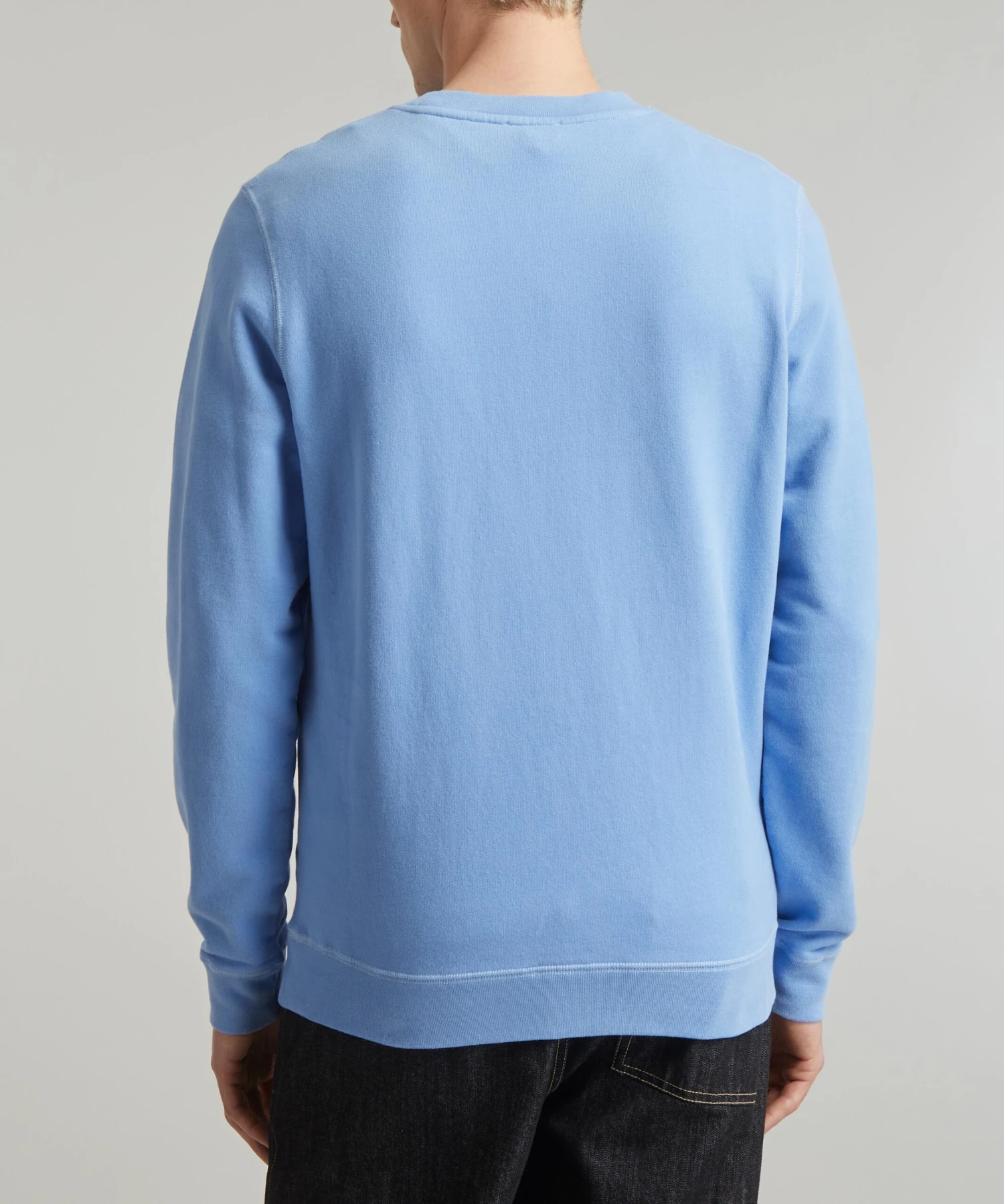Sunspel Loopback Cool Blue Sweatshirt - Image 4