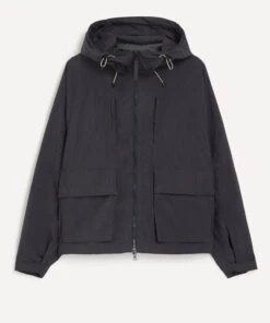 Light Hood Navy Parka Jacket