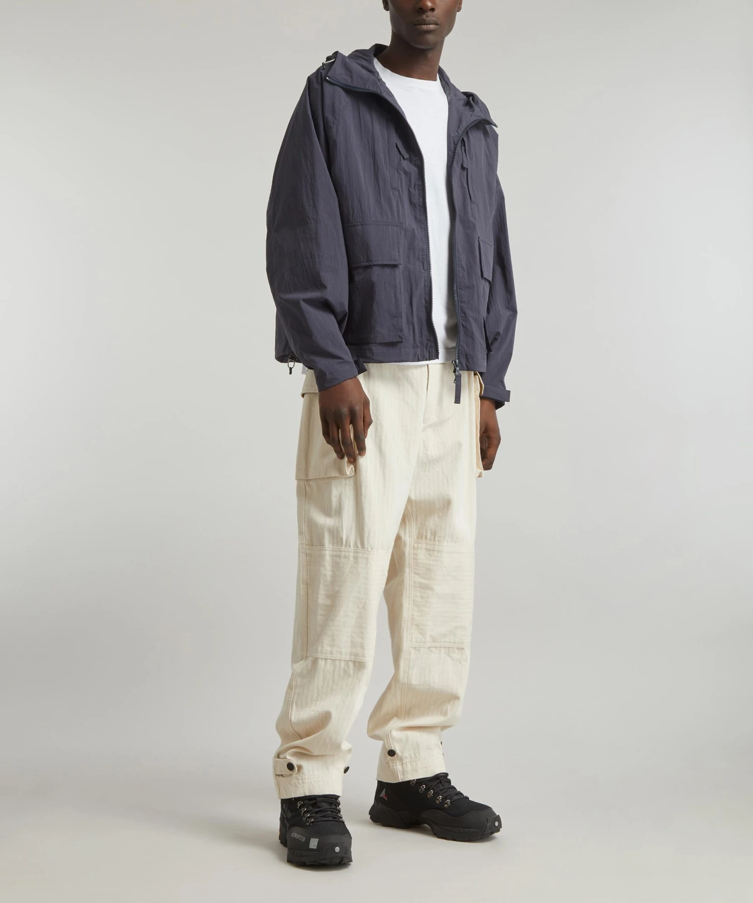 Light Hood Navy Parka Jacket - Image 2