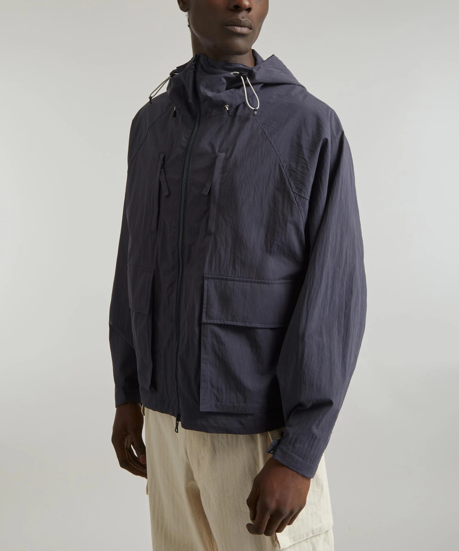 Light Hood Navy Parka Jacket - Image 3